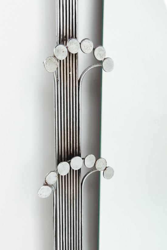 Curtis Jere Mid-Century Modern Design Chrome Steel Wall Mirror